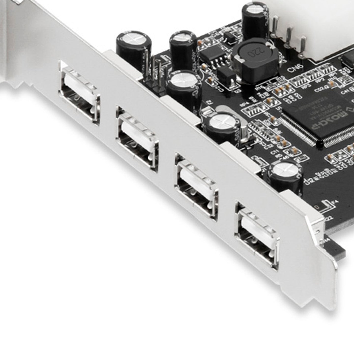 HUB 2.0 PCIE to USB 2.0 Expansion Card Moschip Adapter Card 4PIN Power Supply