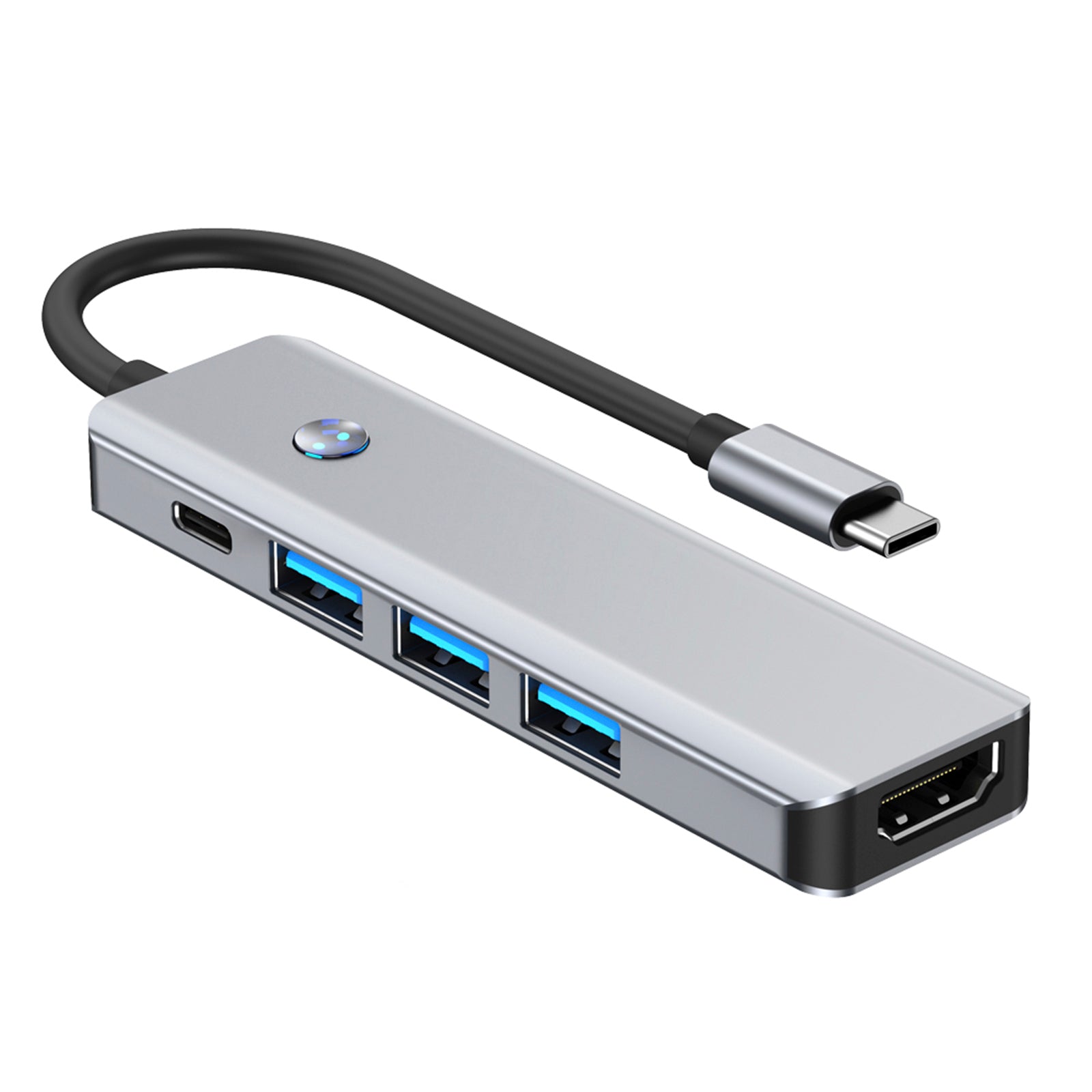 5 in 1 TYPE-C+USB3.0*1+USB2.0*2+HDMI+PD100W Interface Hub Adapter Dock for iPad