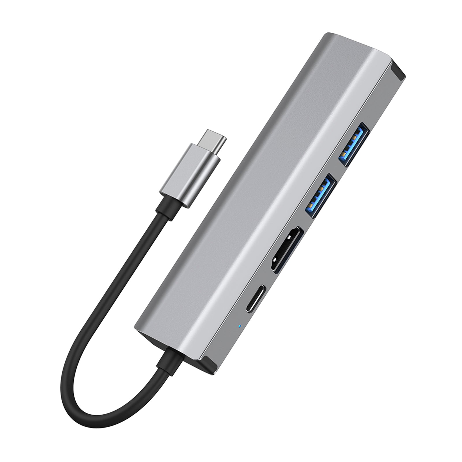 5 in 1 TYPE-C to USB3.0*1+USB2.0*1+PD100W/USB-C Data+HDMI+100M Network Card PC