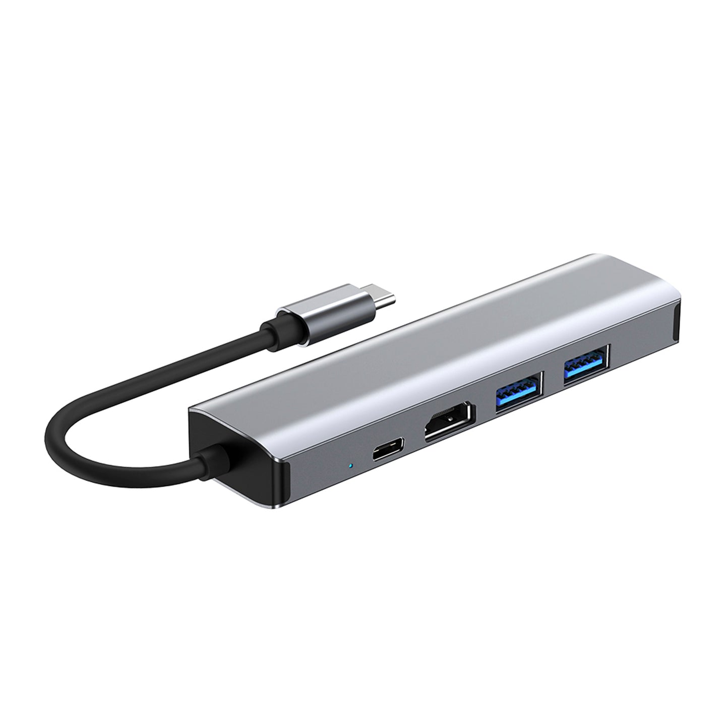 5 in 1 TYPE-C to USB3.0*1+USB2.0*1+PD100W/USB-C Data+HDMI+100M Network Card PC