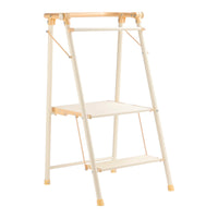 Folding 2-Step Stool with Safety Rails for Kids & Adults, Counter Height Kitchen Helper, Portable, 225lb Capacity
