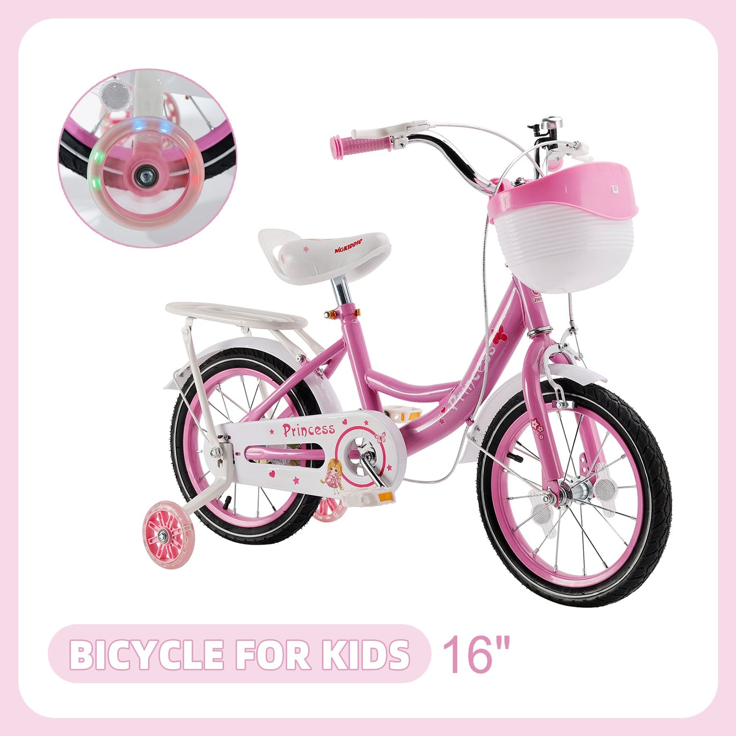 16 inch Girls Bicycle Girls Bike Pink/Purple