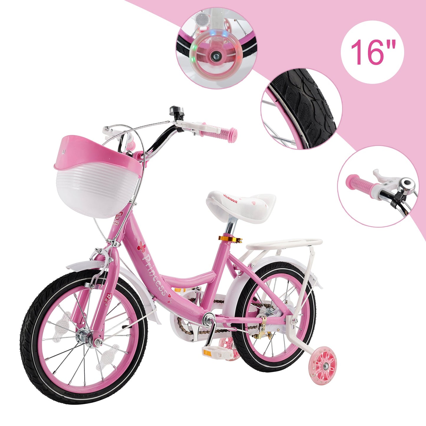 16 inch Girls Bicycle Girls Bike Pink/Purple