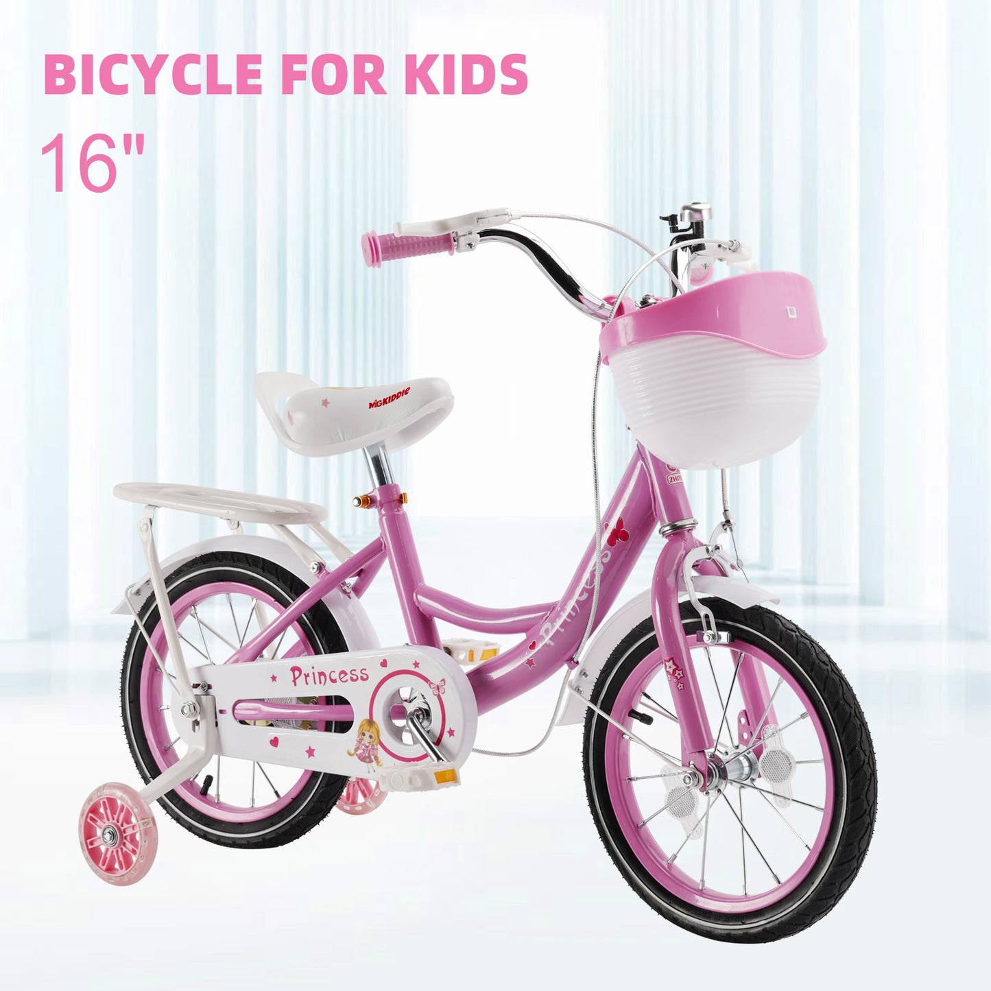 16 inch Girls Bicycle Girls Bike Pink/Purple