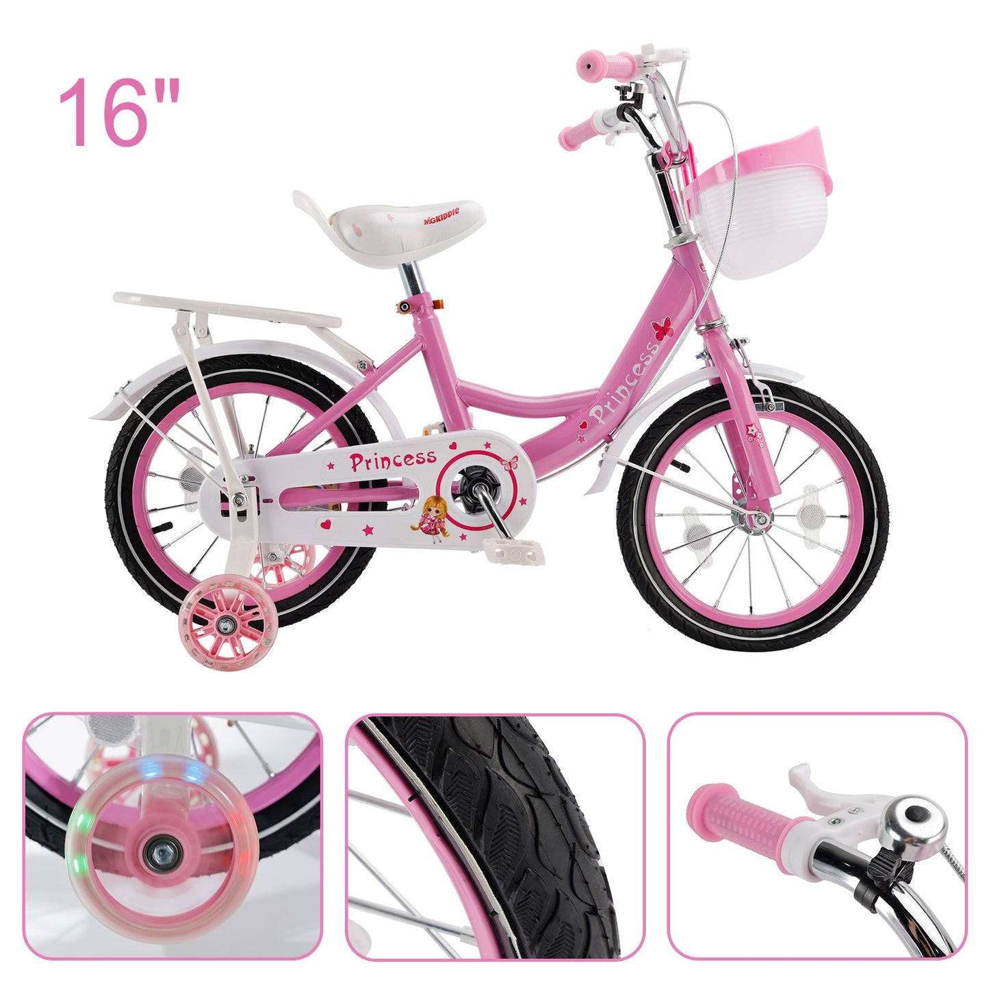 16 inch Girls Bicycle Girls Bike Pink/Purple