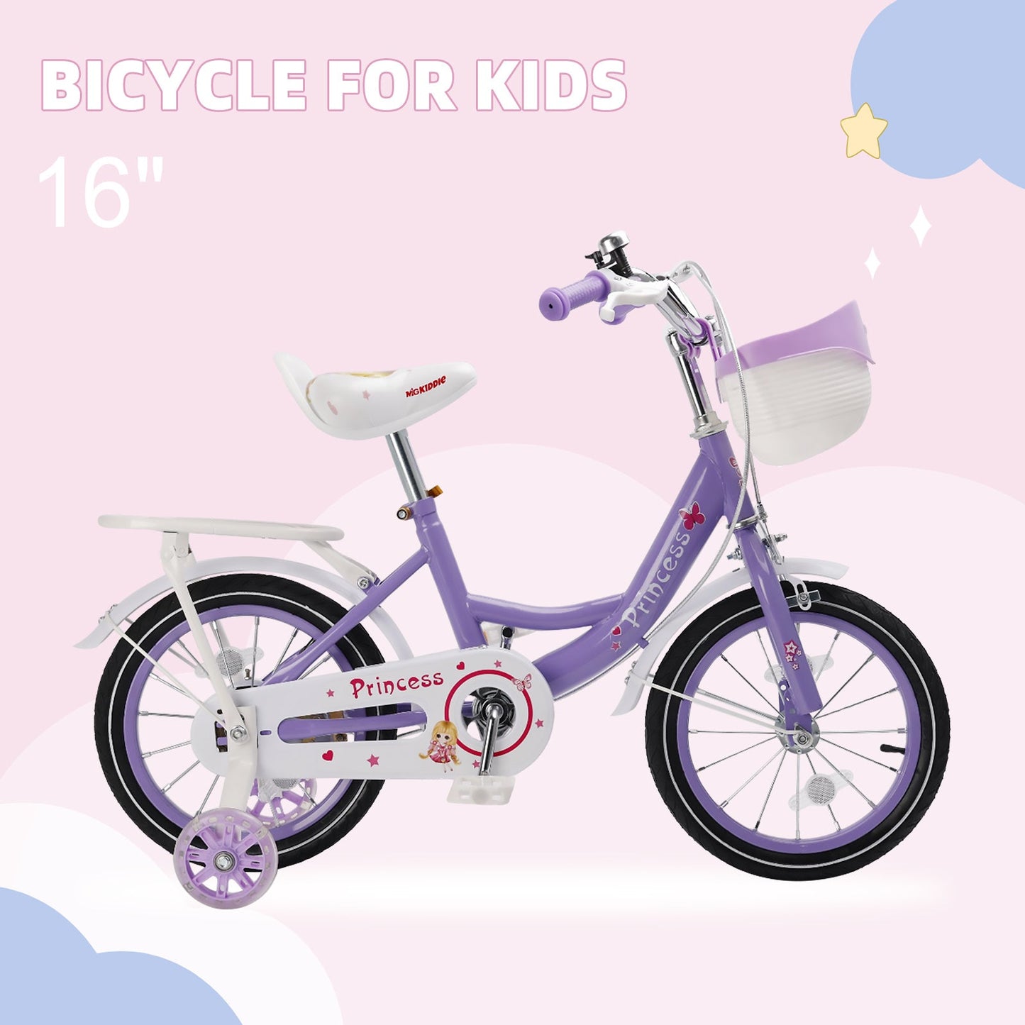 16 inch Girls Bicycle Girls Bike Pink/Purple