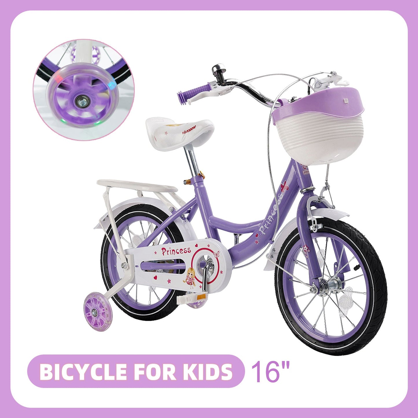 16 inch Vibrant Kid Bike with Flash Wheels & Adjustable Comfort
