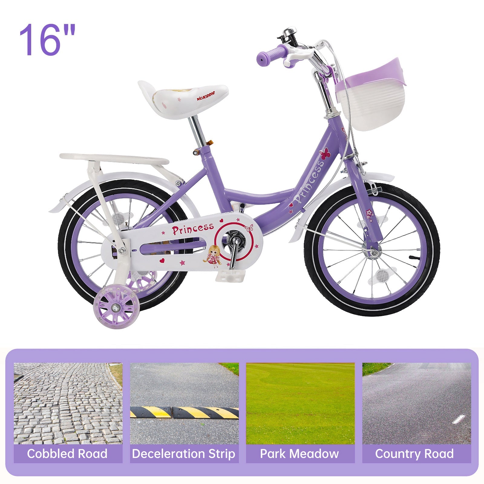 16 inch Vibrant Kid Bike with Flash Wheels & Adjustable Comfort