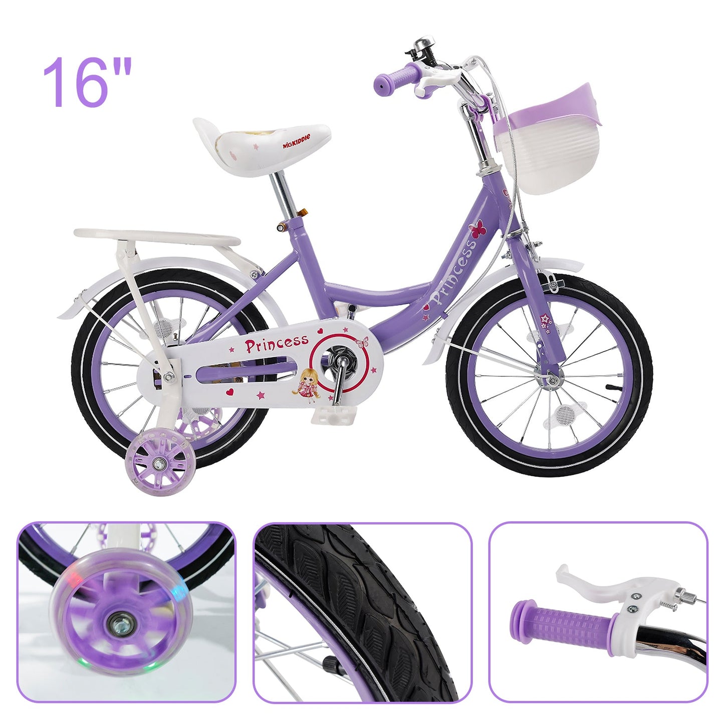 16 inch Vibrant Kid Bike with Flash Wheels & Adjustable Comfort