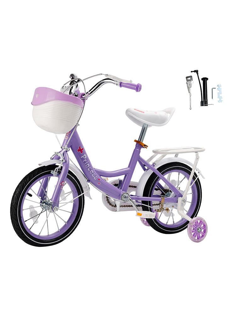 Purple 16 inch Kids Bicycle Girls Bike with Auxiliary Wheels