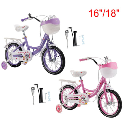 16 inch Girls Bicycle Girls Bike Pink/Purple