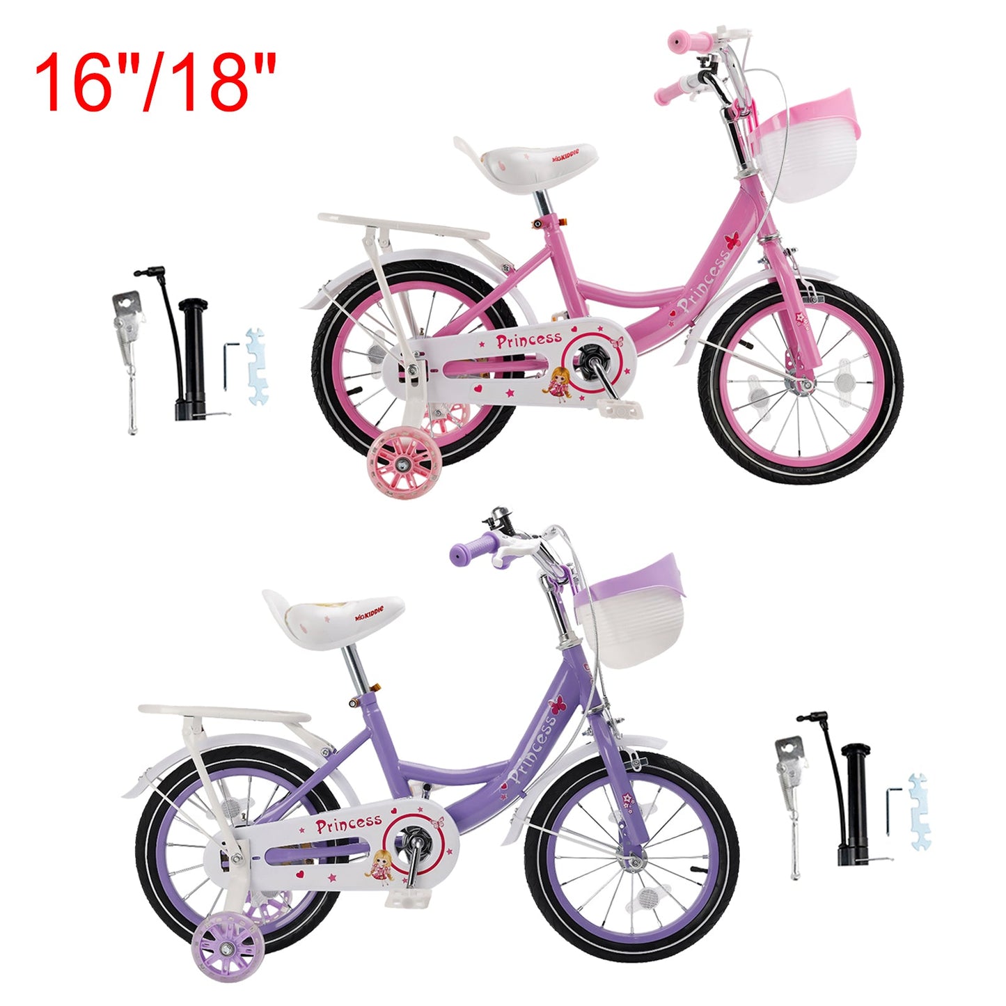16 inch Girls Bicycle Girls Bike Pink/Purple