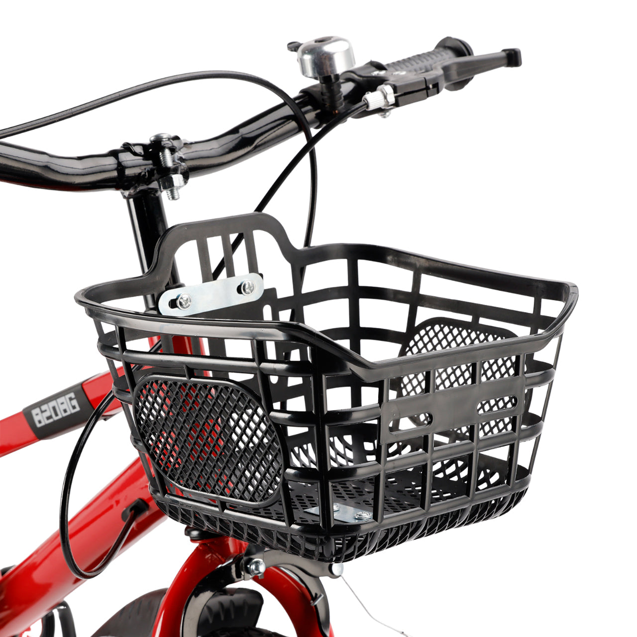 16 inch Children Bicycle w/ Training Wheels Basket Kickstand Red