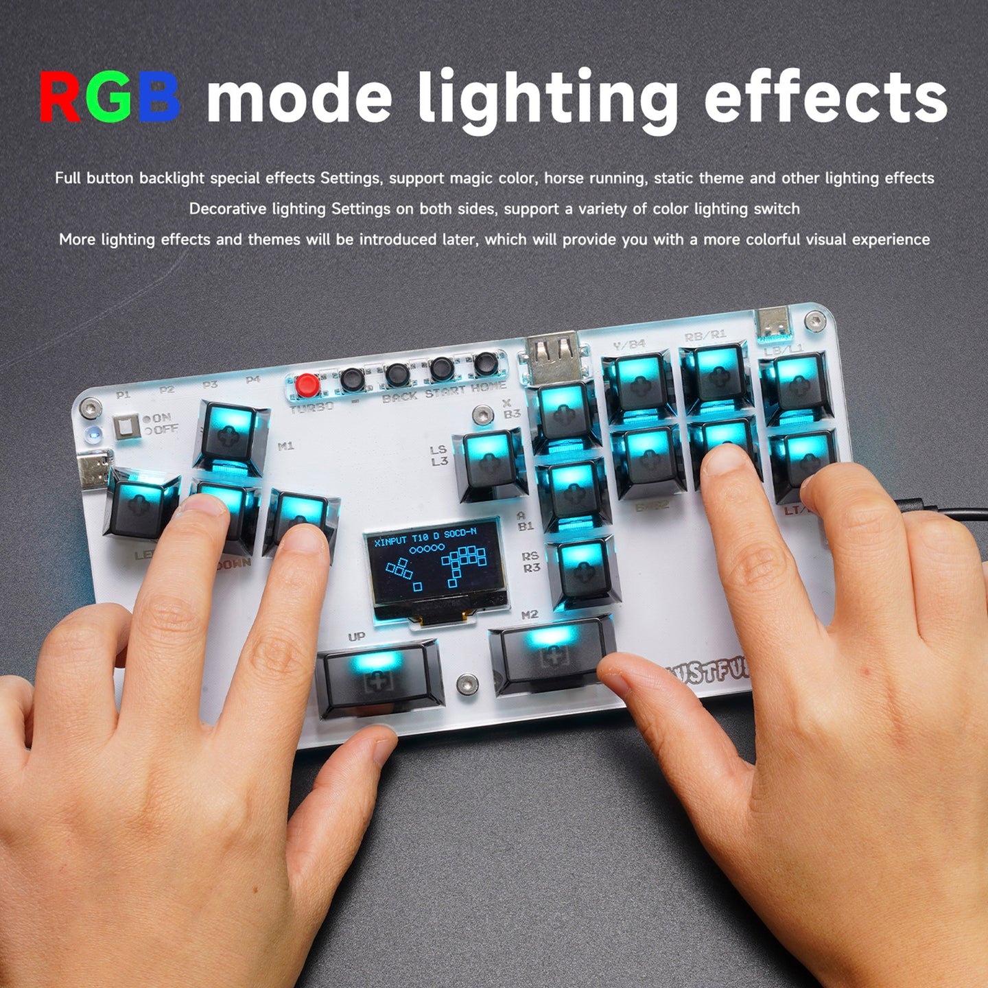 MustFun Hitbox Mini Stickless Controller Suitable For PC/PS3/PS4/Switch Black
