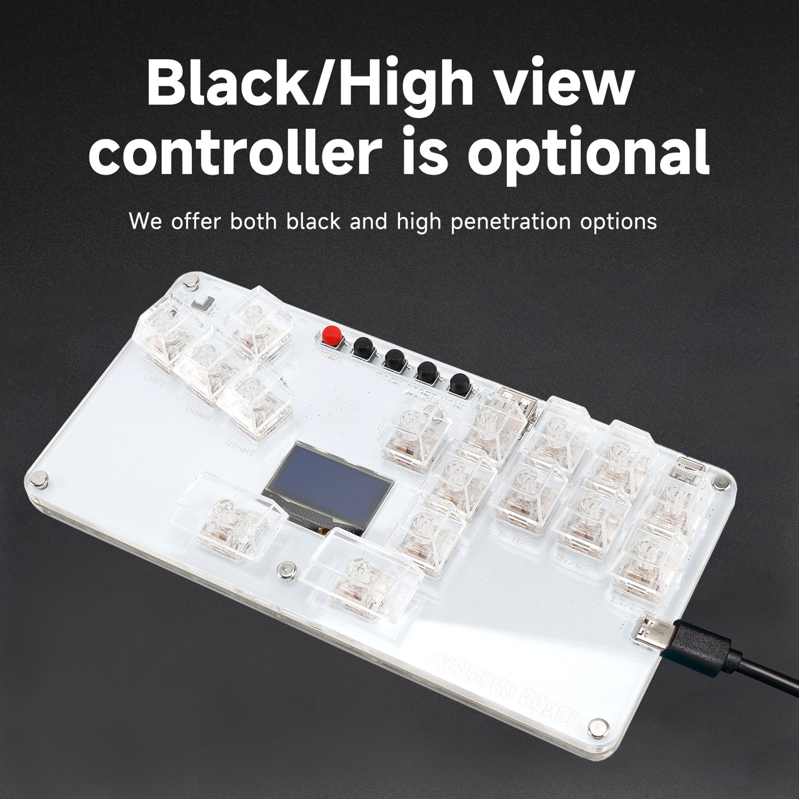 MustFun Hitbox Mini Stickless Controller Suitable For PC/PS3/PS4/Switch White