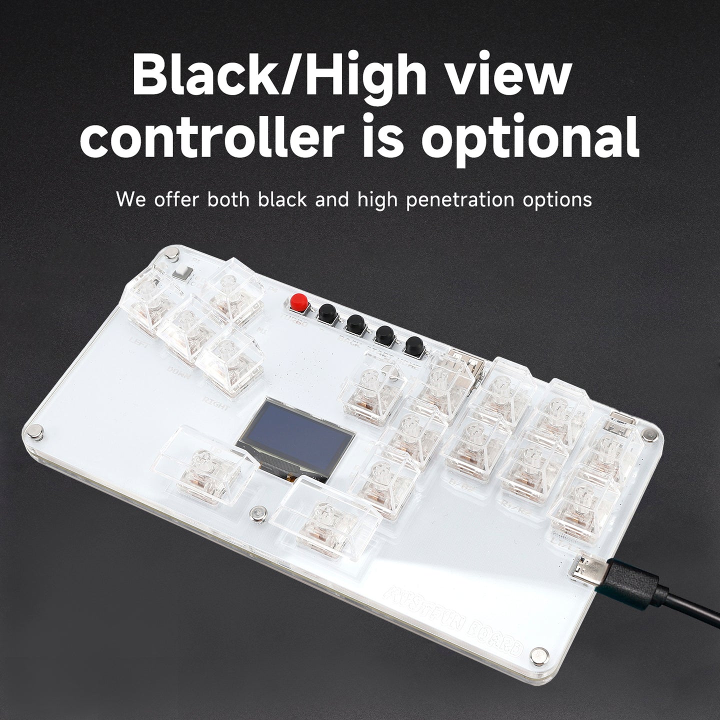 MustFun Hitbox Mini Stickless Controller Suitable For PC/PS3/PS4/Switch White