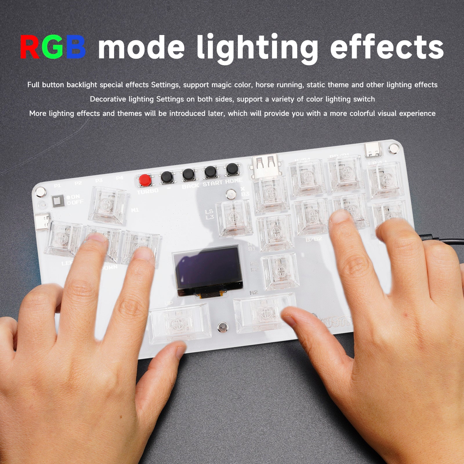MustFun Hitbox Mini Stickless Controller Suitable For PC/PS3/PS4/Switch White