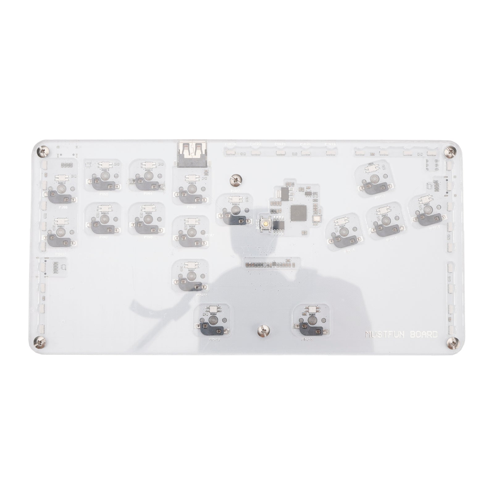 MustFun Hitbox Mini Stickless Controller Suitable For PC/PS3/PS4/Switch White