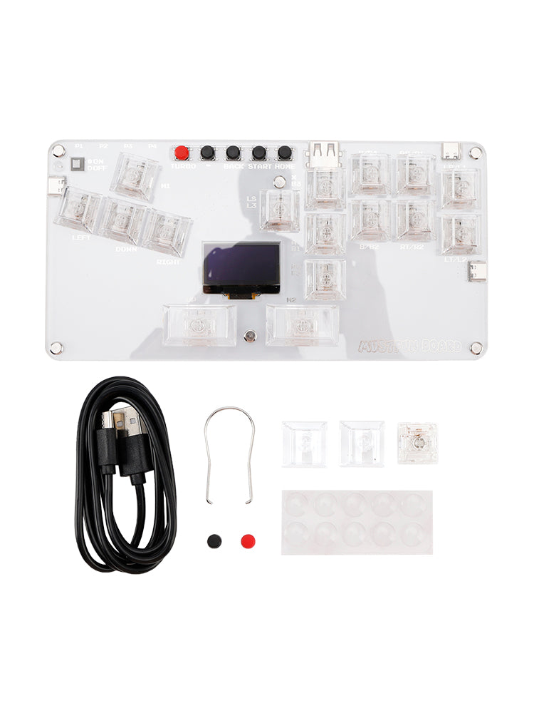 MustFun Hitbox Mini Stickless Controller Suitable For PC/PS3/PS4/Switch White