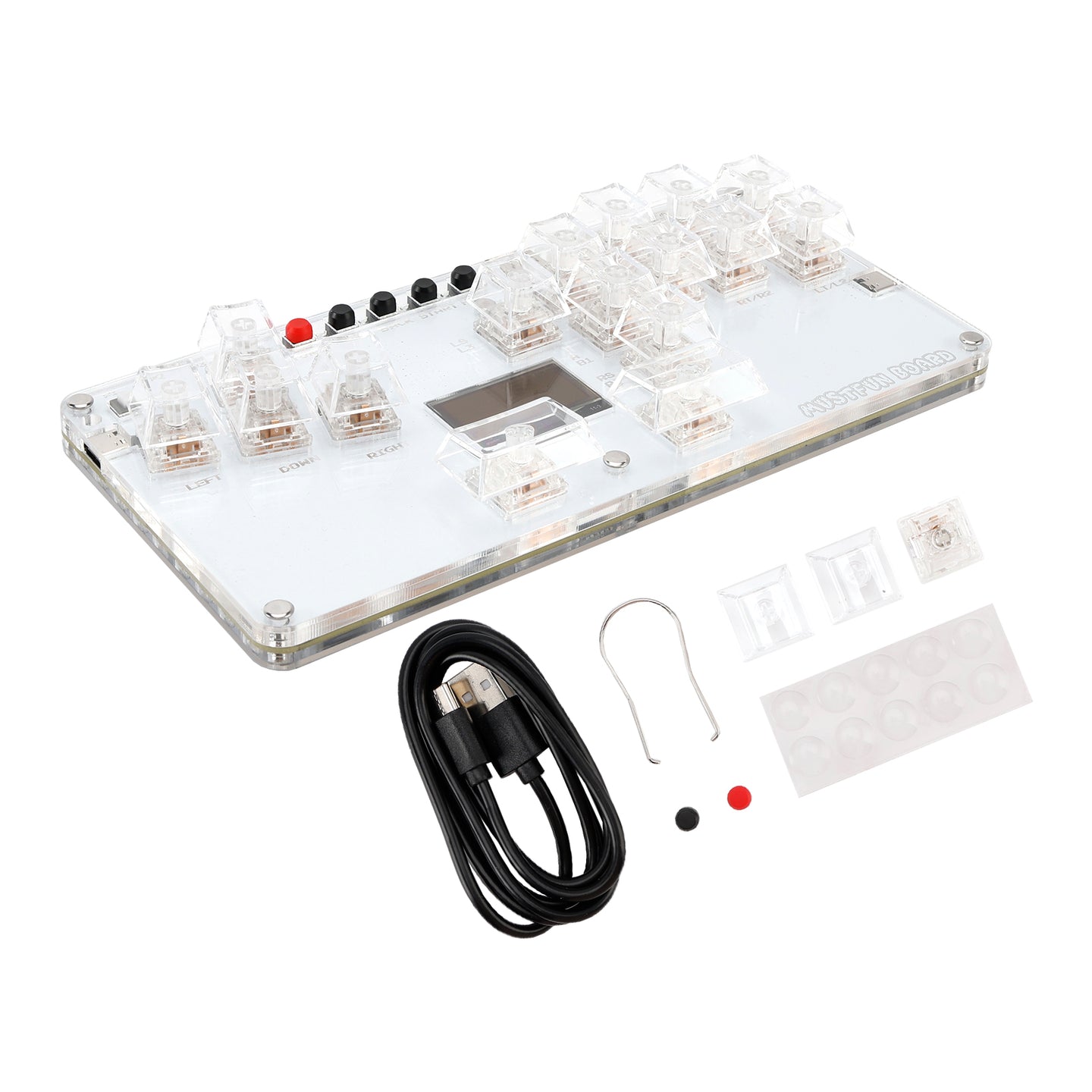 MustFun Hitbox Mini Stickless Controller Suitable For PC/PS3/PS4/Switch White