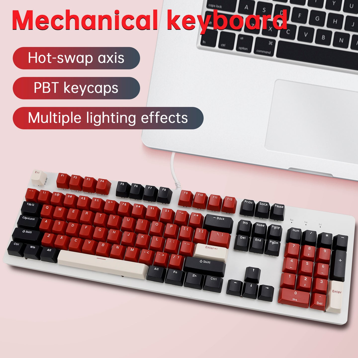 104-Key Wired Mechanical Linear Switch Gaming Keyboard Blue Switch Customizable