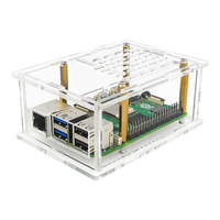 Raspberry Pi 5 PCI-E to M.2 Adapter Board Acrylic Box Adapter Case With Radiator