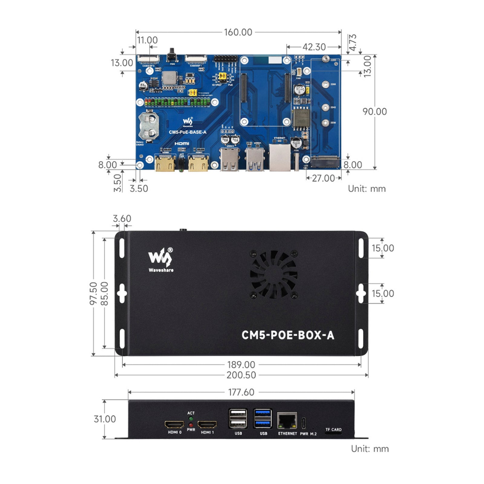 Raspberry Pi CM5 PoE Expansion Board Compute Module 5 Computing Module Baseboard