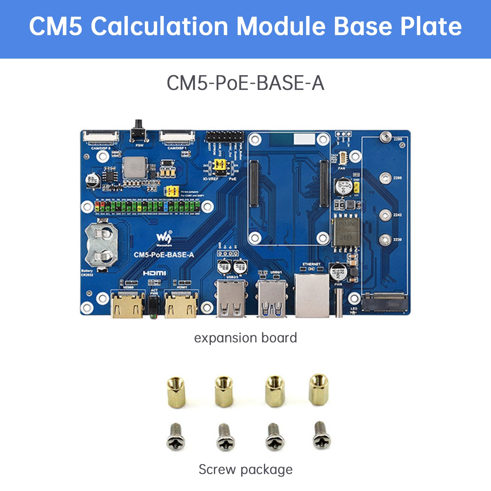 Raspberry Pi CM5 PoE Expansion Board Compute Module 5 Computing Module Baseboard