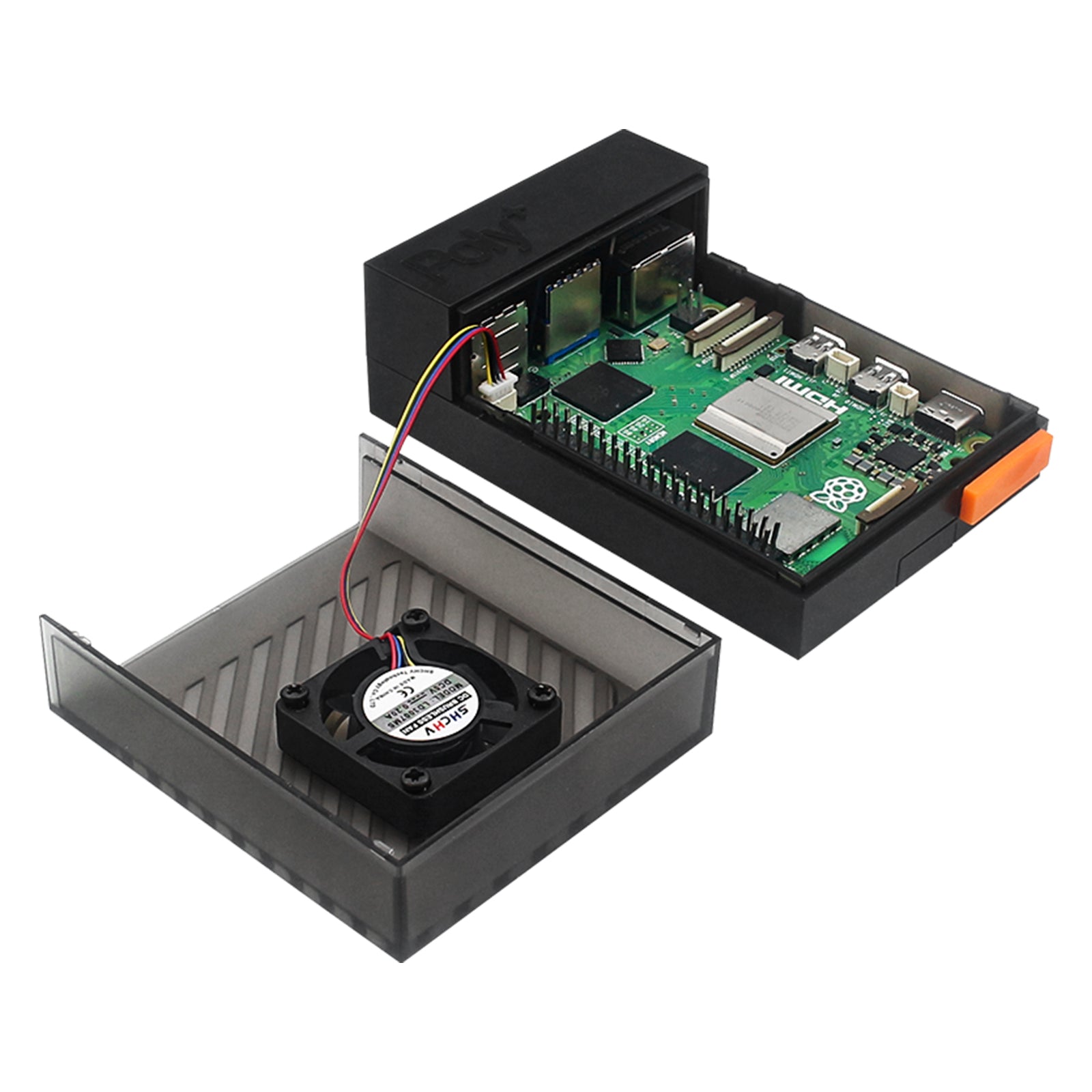 Raspberry Pi 5 POLY5+ Case Argon POLY 5+ Box Compatible with PWM Cooling Fan ABS