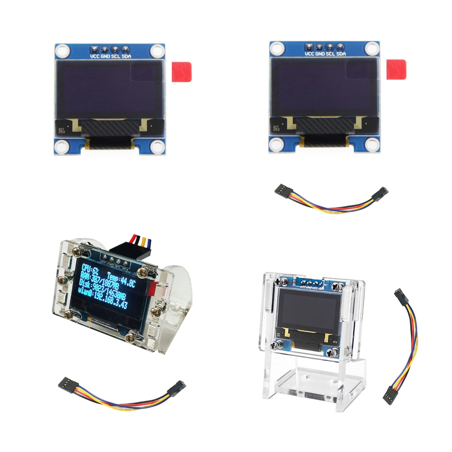 Raspberry Pi 4B 0.96-inch OLED Display Module CPU Temperature Display SSD1306