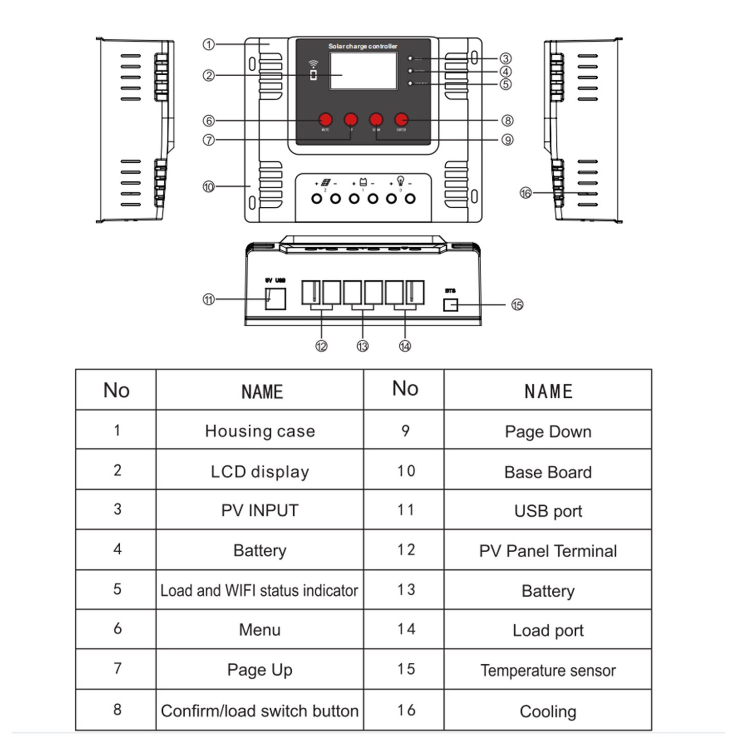 PWM 40A 12V 24V 48V Solar Charge Controller For Lifepo4 Lead Acid Gel Battery