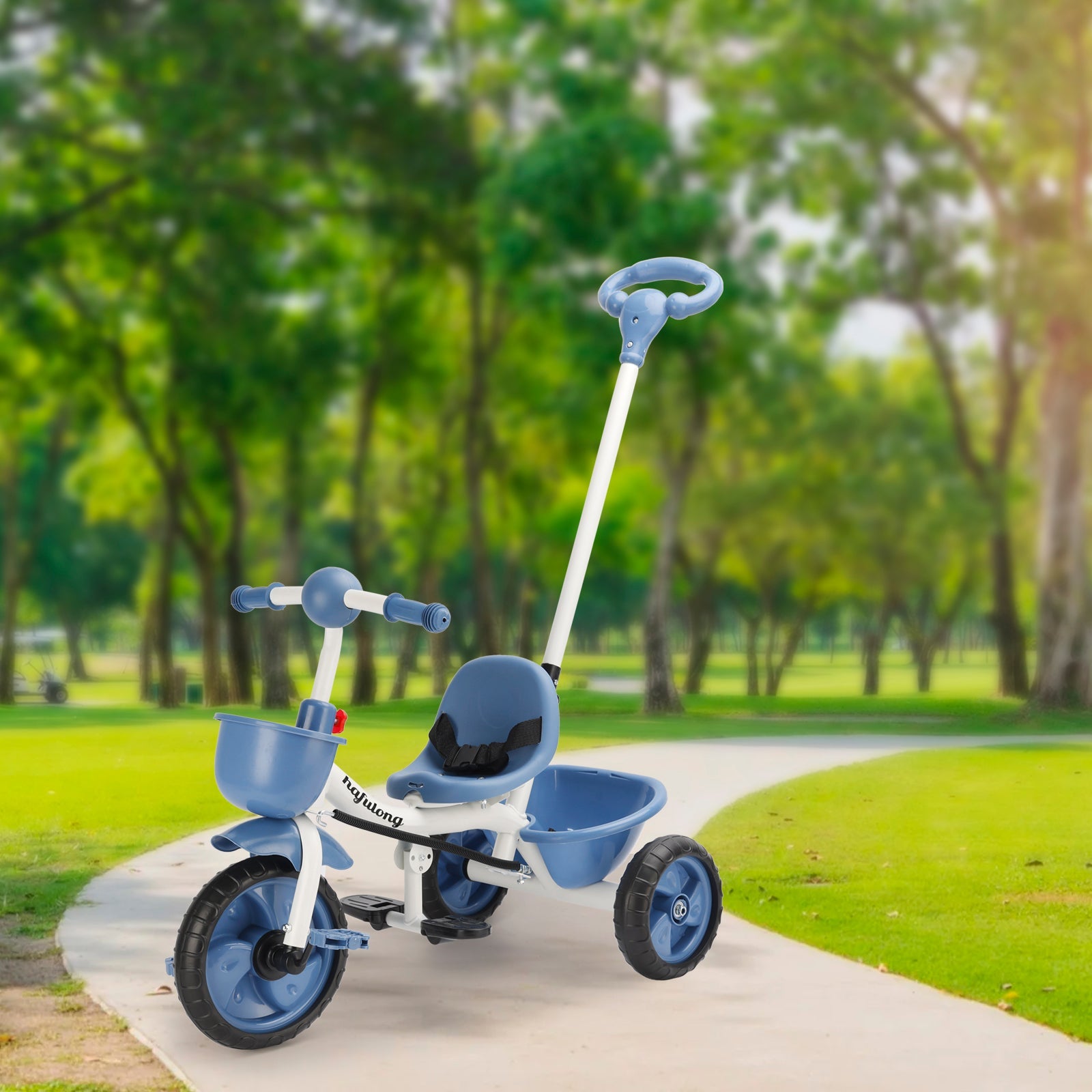 Boys Girls Toddler Trike Kids Tricycle with Push Handle Children Push Trike