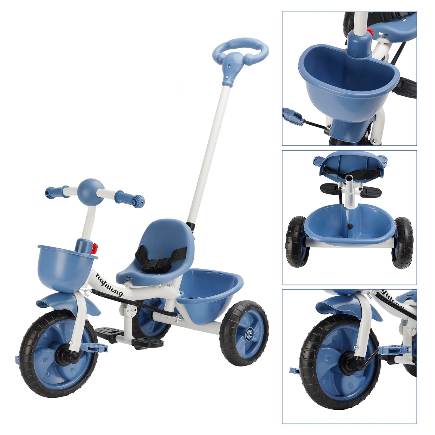 Boys Girls Toddler Trike Kids Tricycle with Push Handle