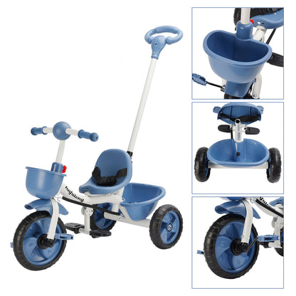 Boys Girls Toddler Trike Kids Tricycle with Push Handle