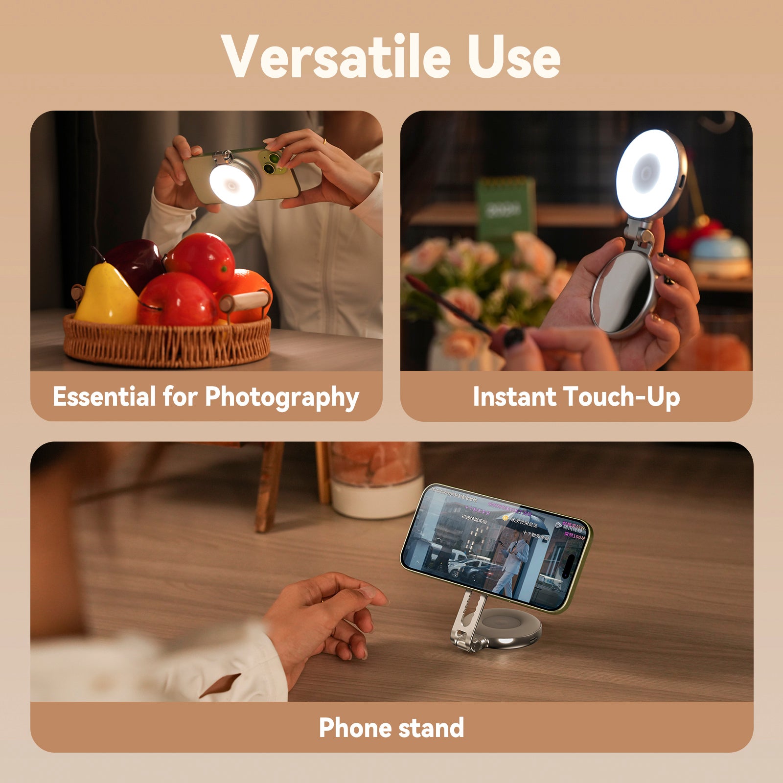 Mini Mobile Phone Magnetic Beauty Fill Light 3 Color Temperature Pocket Light