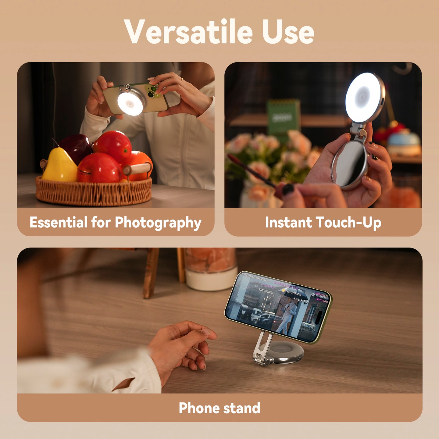 Mini Mobile Phone Magnetic Beauty Fill Light 3 Color Temperature Pocket Light