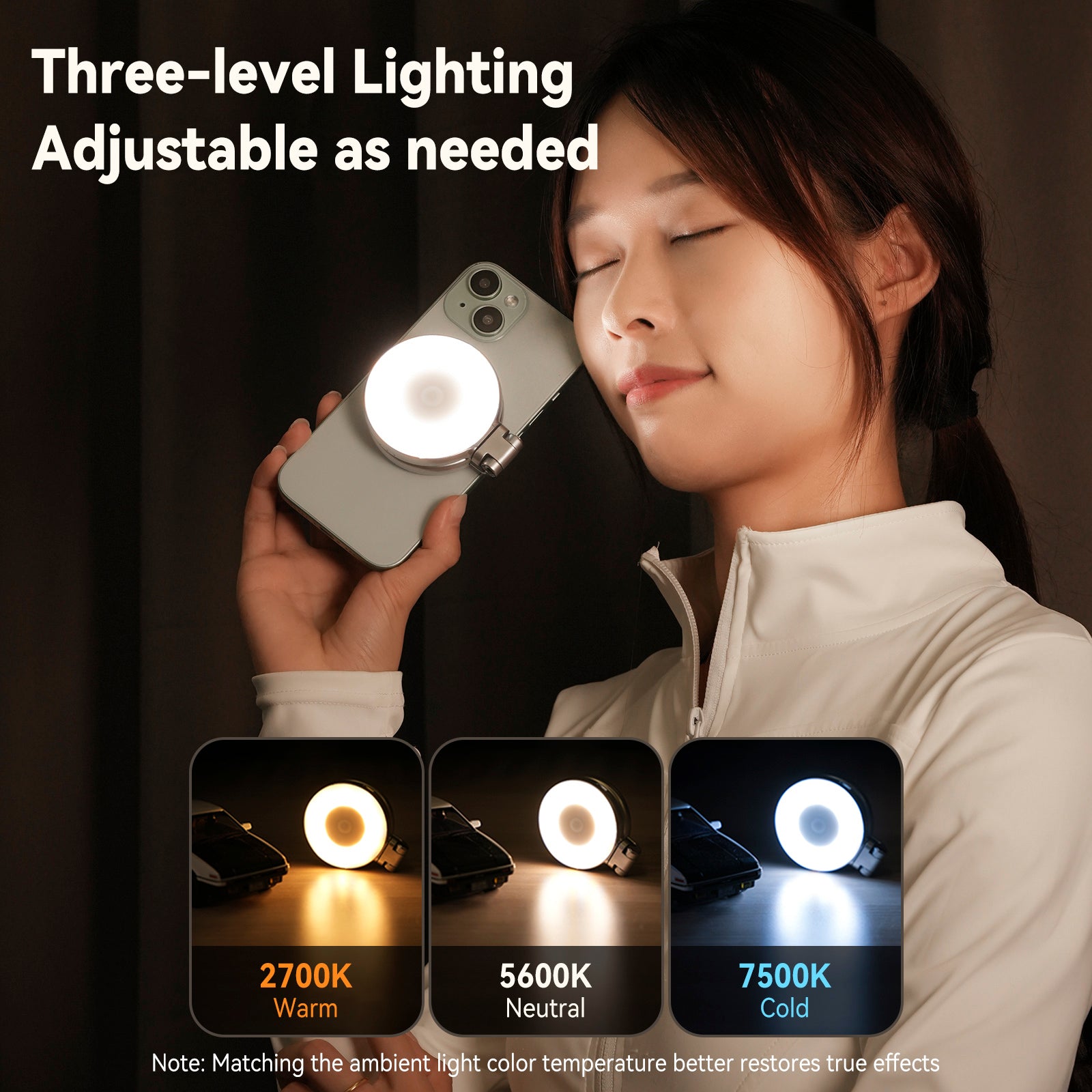 Mini Mobile Phone Magnetic Beauty Fill Light 3 Color Temperature Pocket Light