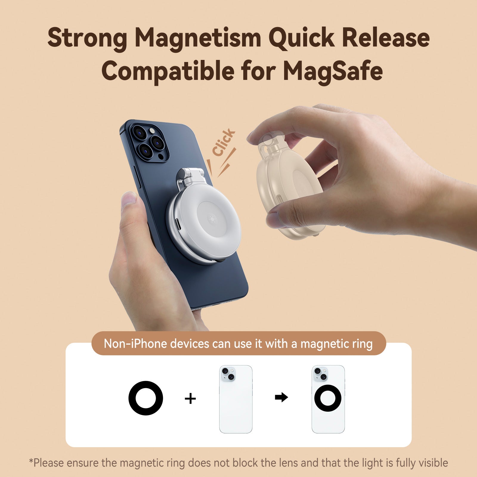 Mini Mobile Phone Magnetic Beauty Fill Light 3 Color Temperature Pocket Light