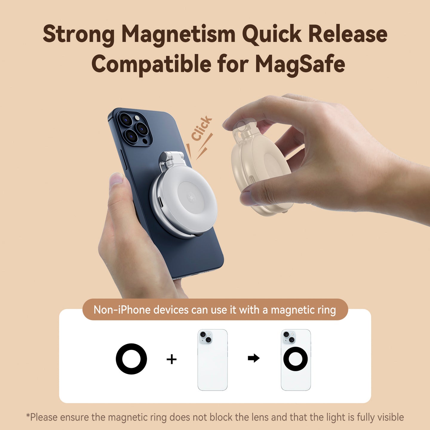 Mini Mobile Phone Magnetic Beauty Fill Light 3 Color Temperature Pocket Light