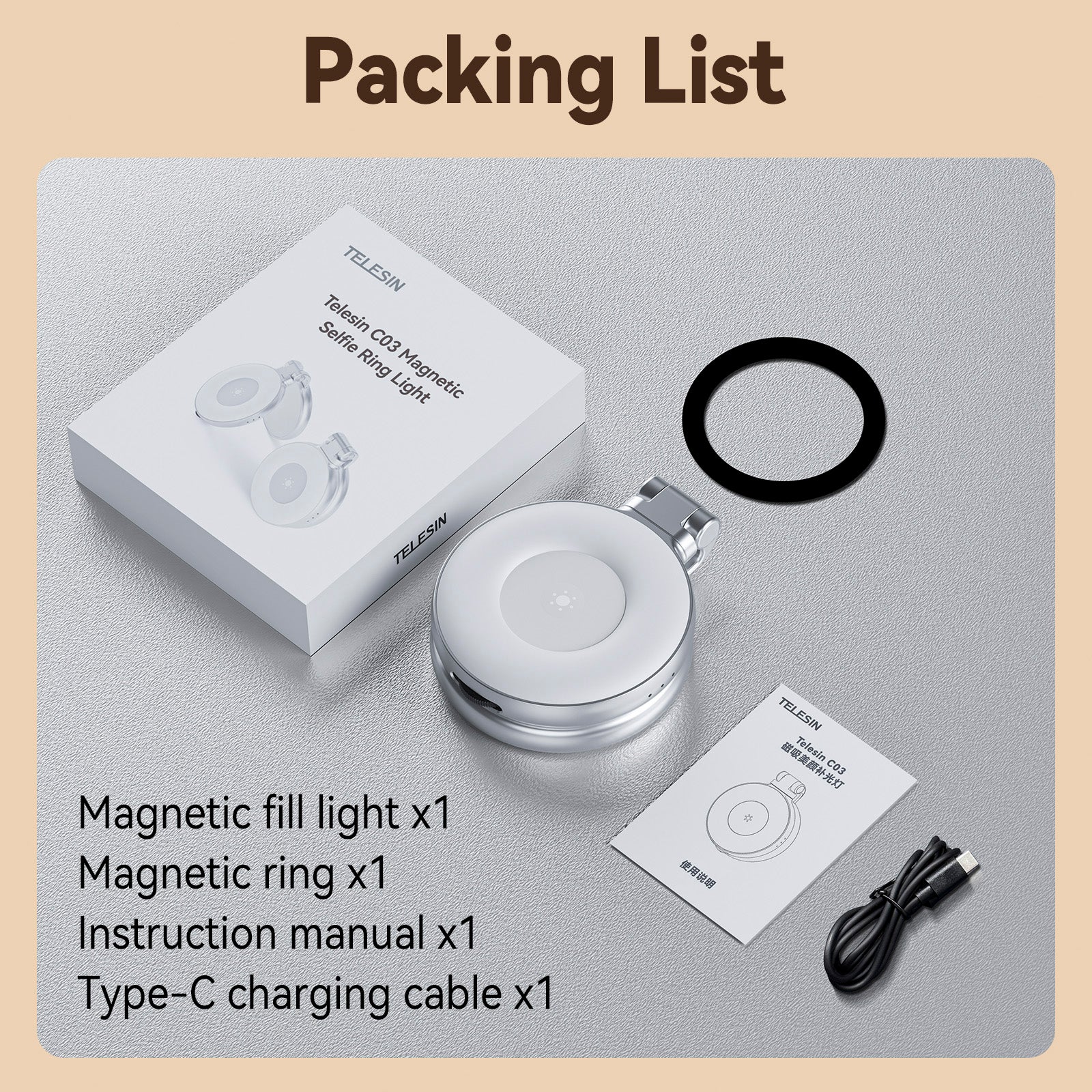 Mini Mobile Phone Magnetic Beauty Fill Light 3 Color Temperature Pocket Light