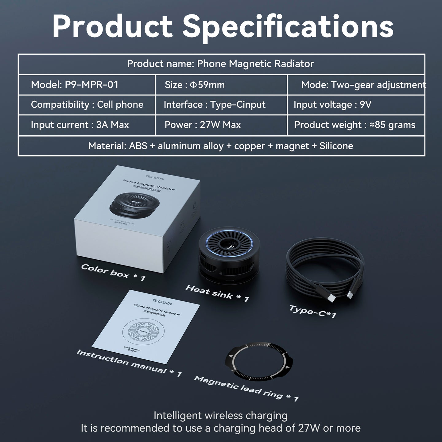 Mobile Phone Live Broadcast Wireless Charging Radiator Smart Charging Radiator