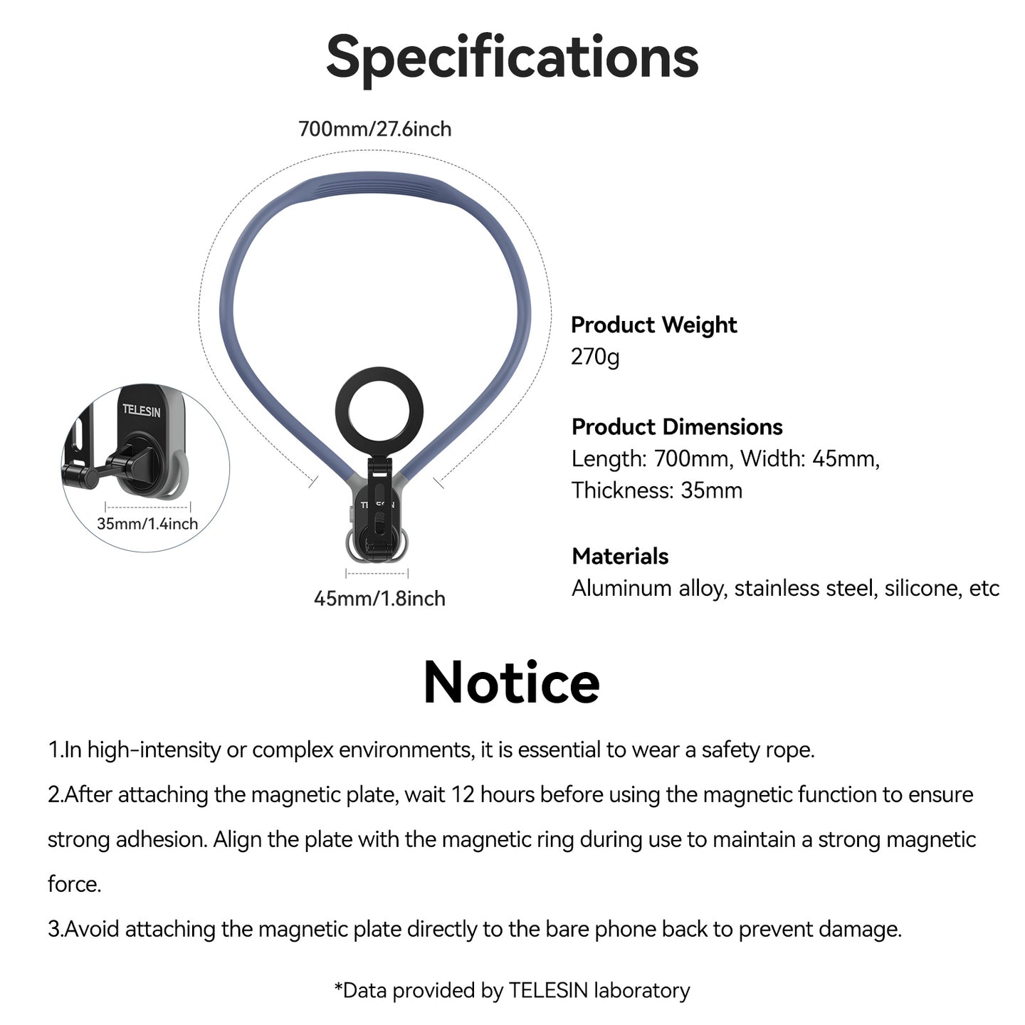 Magnetic Mobile Phone Neck Halter Max POV Angle Lazy Holder Live Mobile Phone