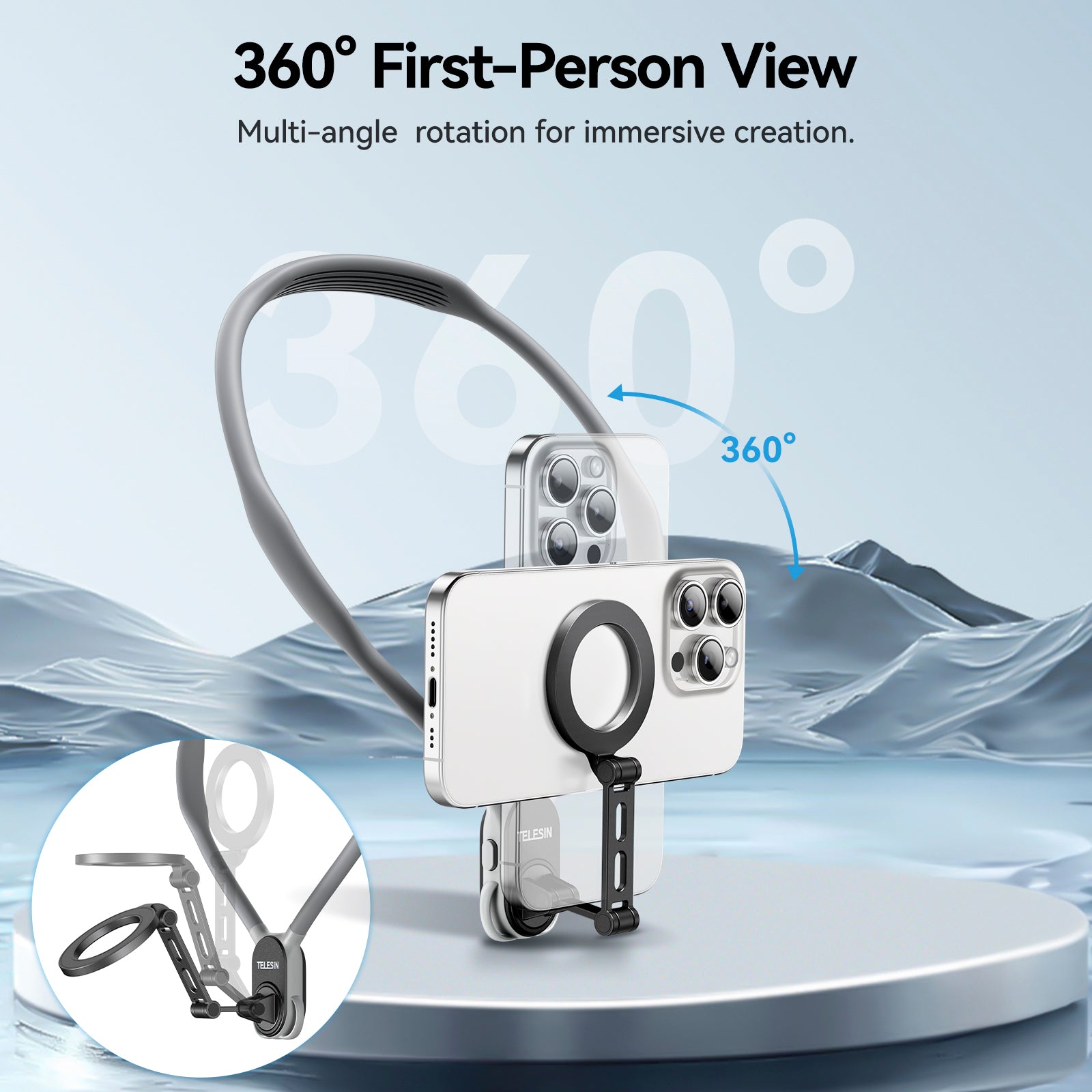 Magnetic Mobile Phone Neck Halter Max POV Angle Lazy Holder Live Mobile Phone