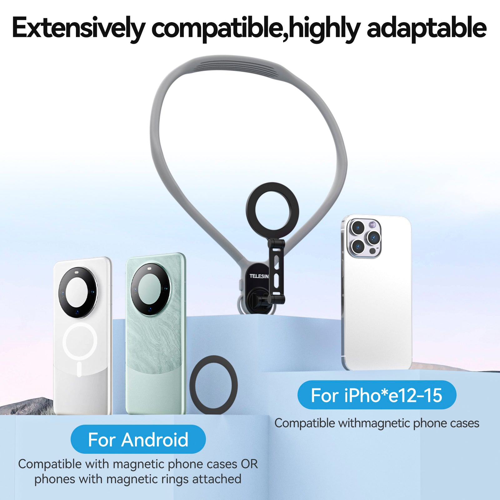 Magnetic Mobile Phone Neck Halter Max POV Angle Lazy Holder Live Mobile Phone
