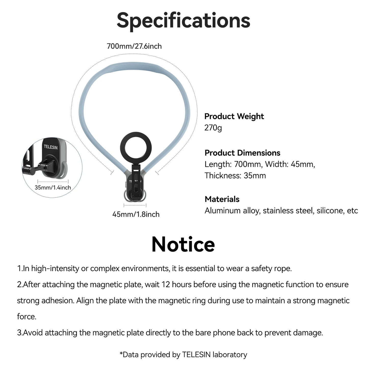 Magnetic Mobile Phone Neck Halter Max POV Angle Lazy Holder Live Mobile Phone