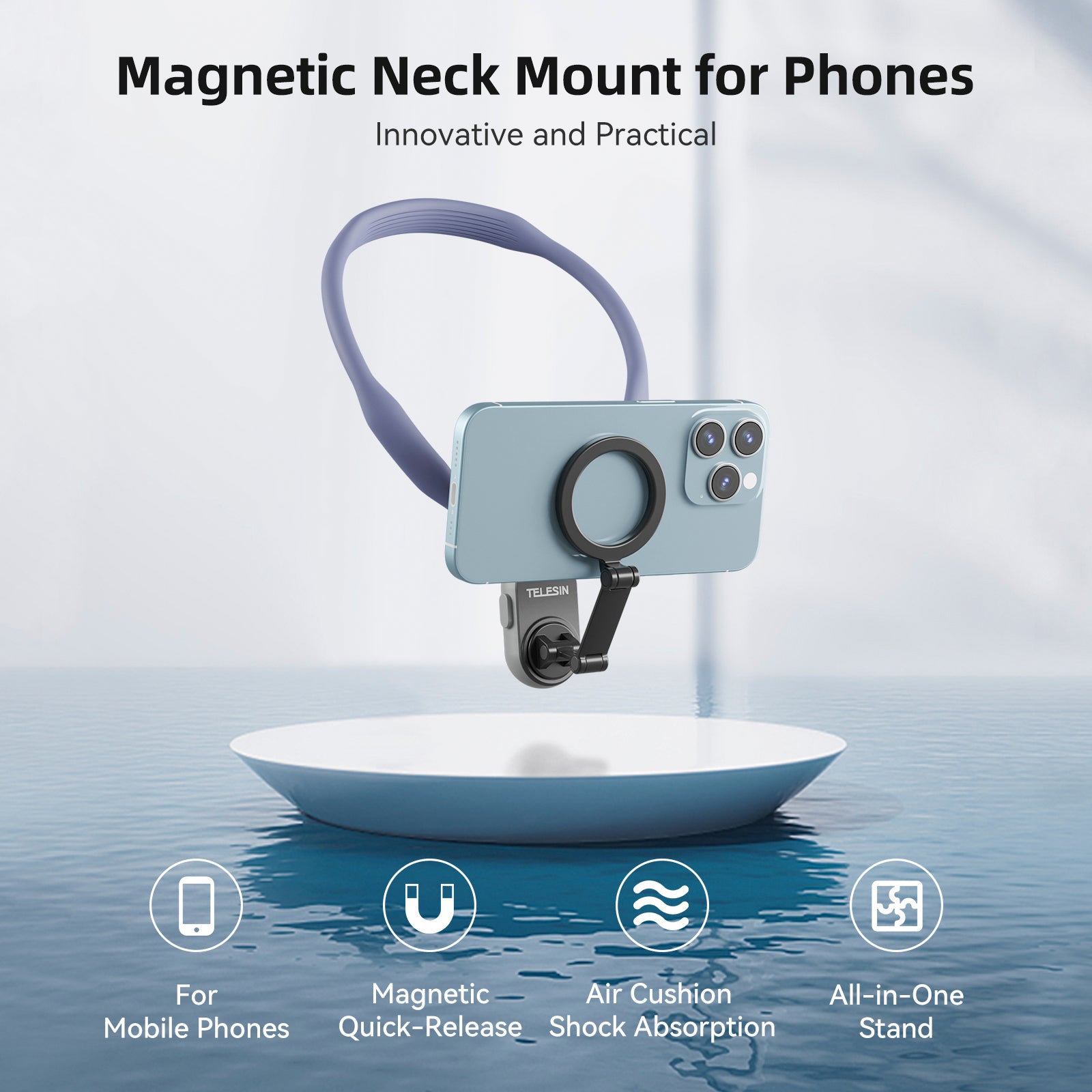 Magsafe Mobile Phone Magnetic Neck Halter Bracket Quick Release Shock Absorption