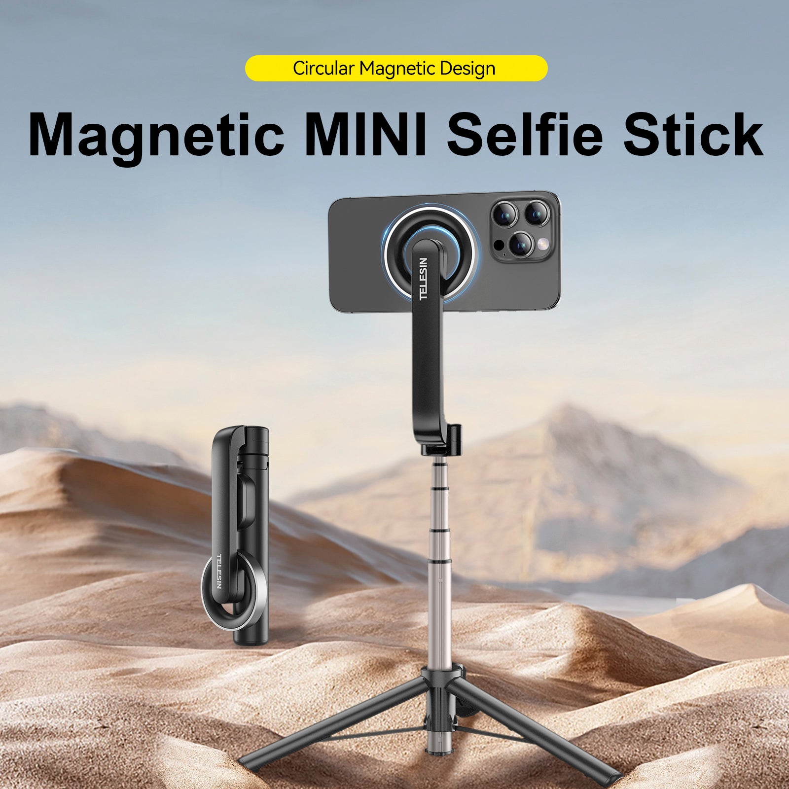 Magnetic Mobile Phone Mini Selfie Stick Magesafe Bluetooth Remote Control Tripod