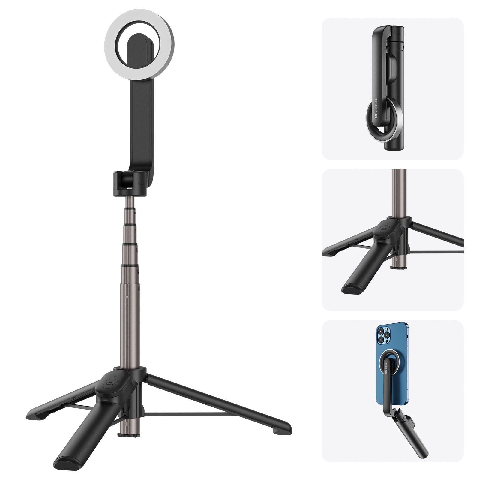 Magnetic Mobile Phone Mini Selfie Stick Magesafe Bluetooth Remote Control Tripod