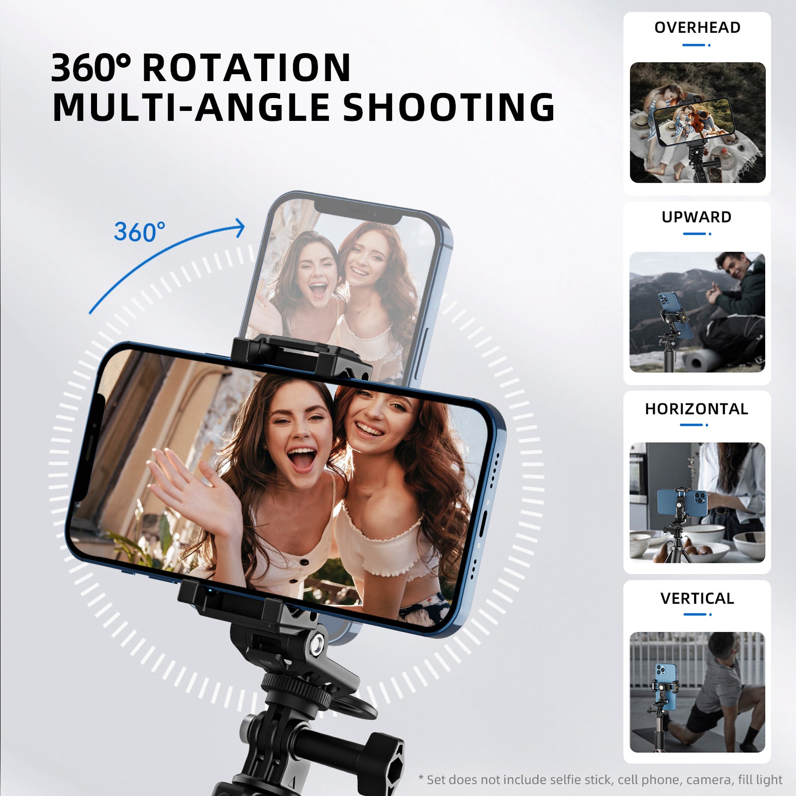 Multi-function Mobile Phone Holder 360 Degree Rotating Cold Shoe Interface Stand