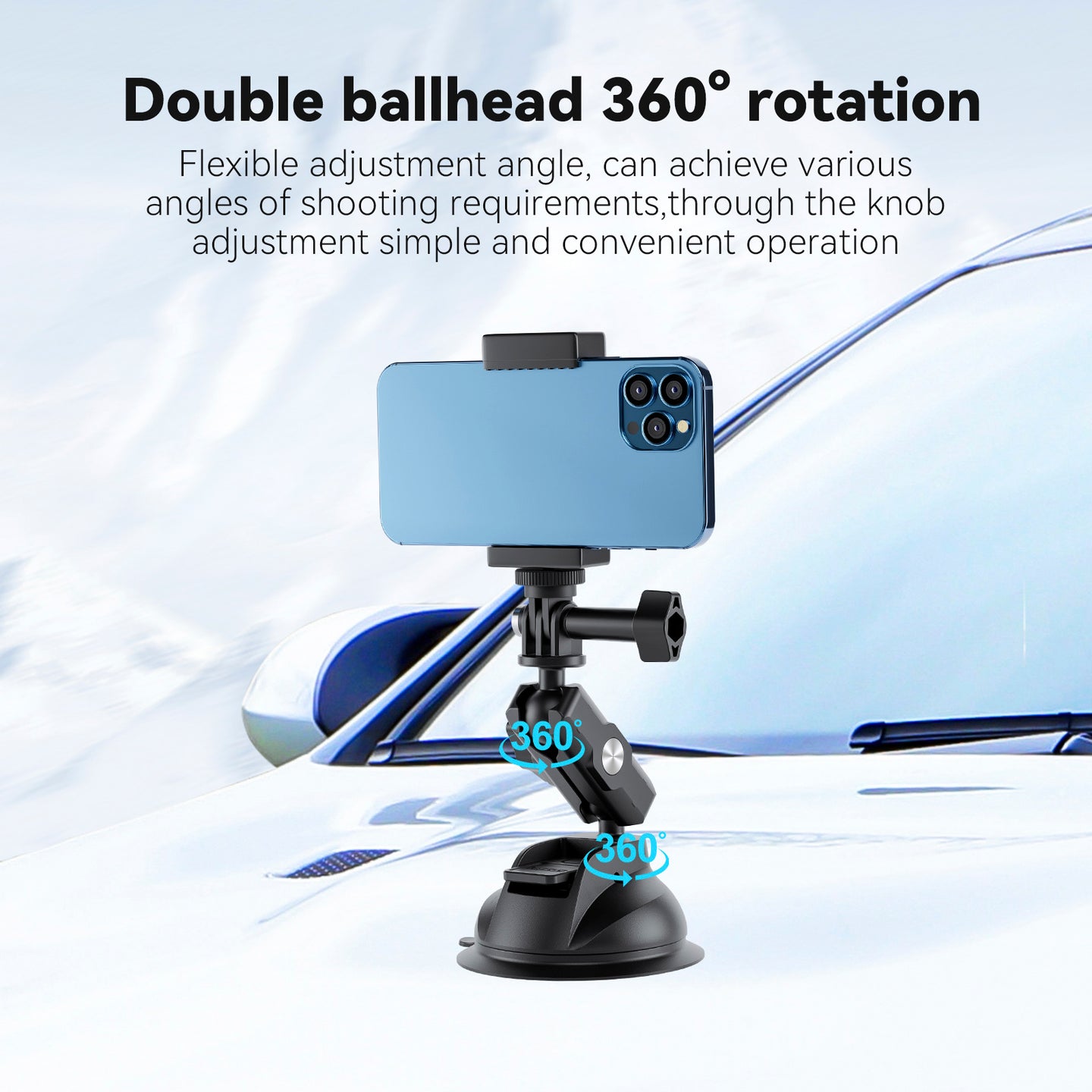 Universal Suction Cup Bracket Super Strong Suction For Dji Gopro13/Insta 360 Go3